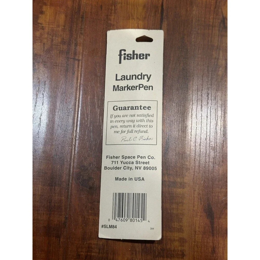 Vintage Fisher Space Pen Co. Black Ink SLM84 Waterfast Laundry Marker Pen - New!